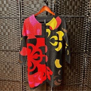 Berek Geometric Print Jacket Tunic length with pockets size small fits larger